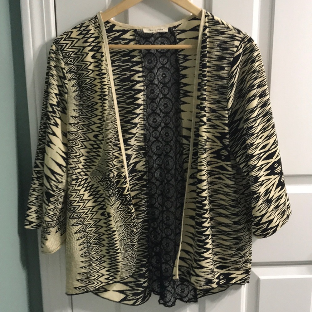 Black and White Patterned Kimono